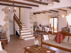 Villa Irini's open-plan living-dining area